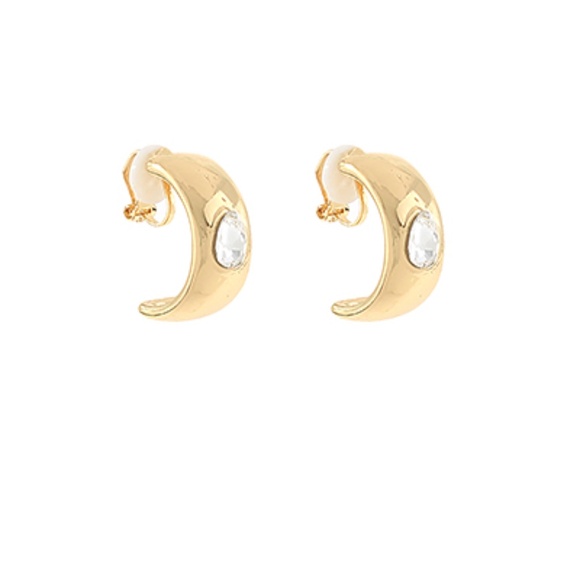 Teardrop Glass Half Hoops - Picture 1 of 1